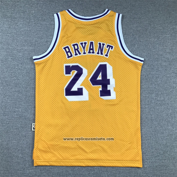 Camiseta Nino Los Angeles Lakers Kobe Bryant NO 24 Hardwood Classic Amarillo